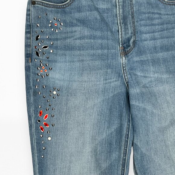 EXPRESS 8 Ankle Legging Super High Rise Embellished‎ Jeans Studded - Picture 3 of 10